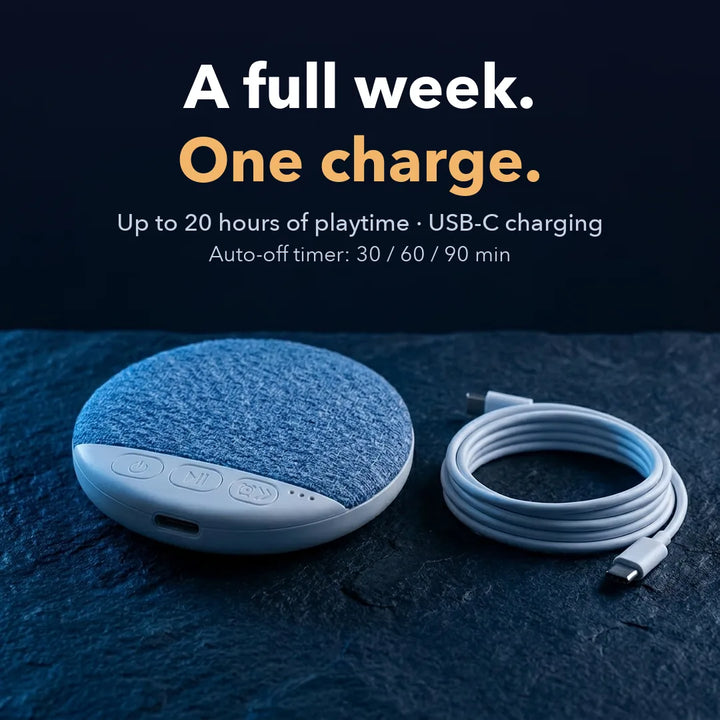 Sleepwisp with USB-C cable, up to 20 hours per charge